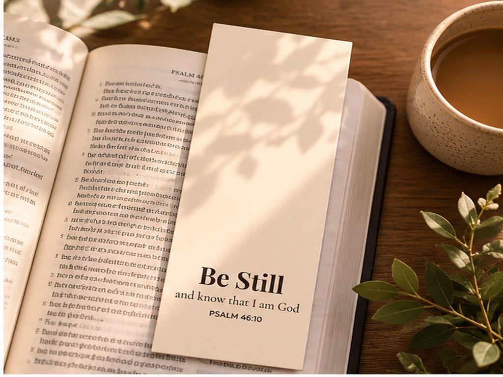 Neutral Christian Bookmark Set | Bible Verse Scripture Bookmarks (Set of 4)