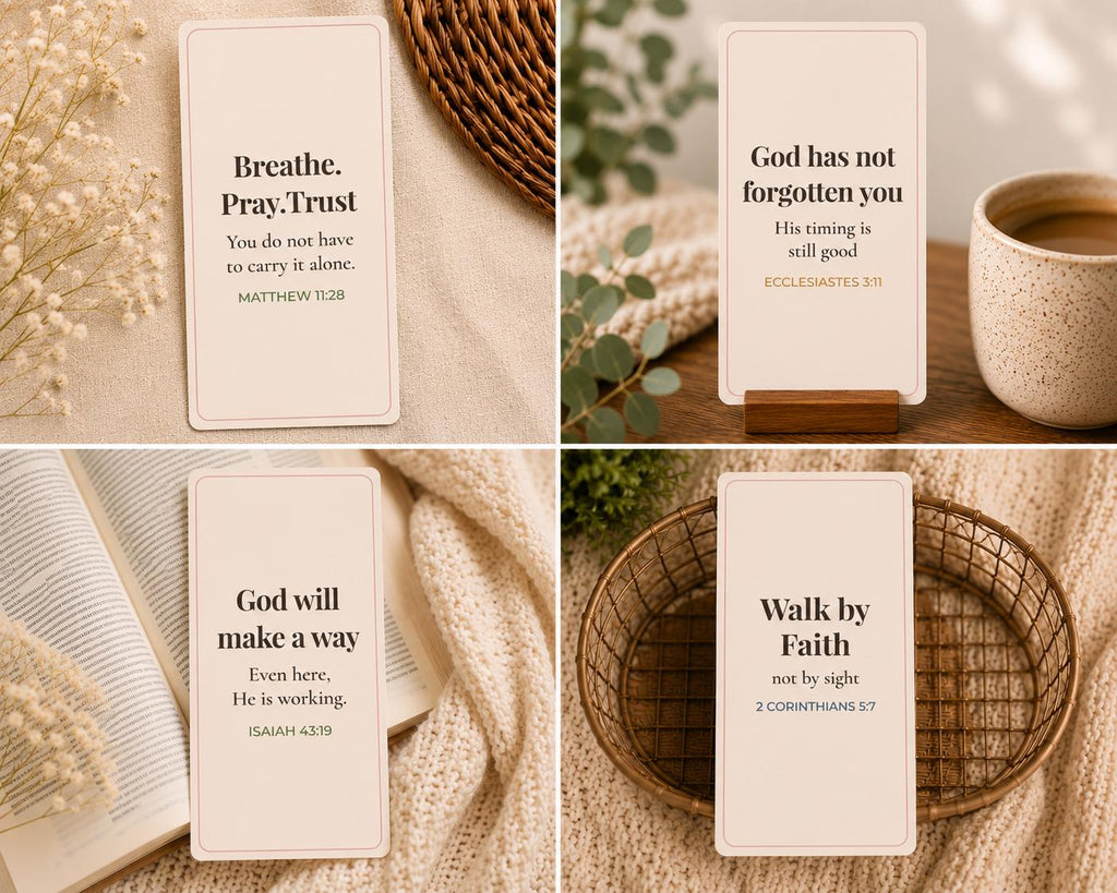 Christian Encouragement Cards | 4x6 Scripture Affirmation Set (Set of 3, 6, or 12)