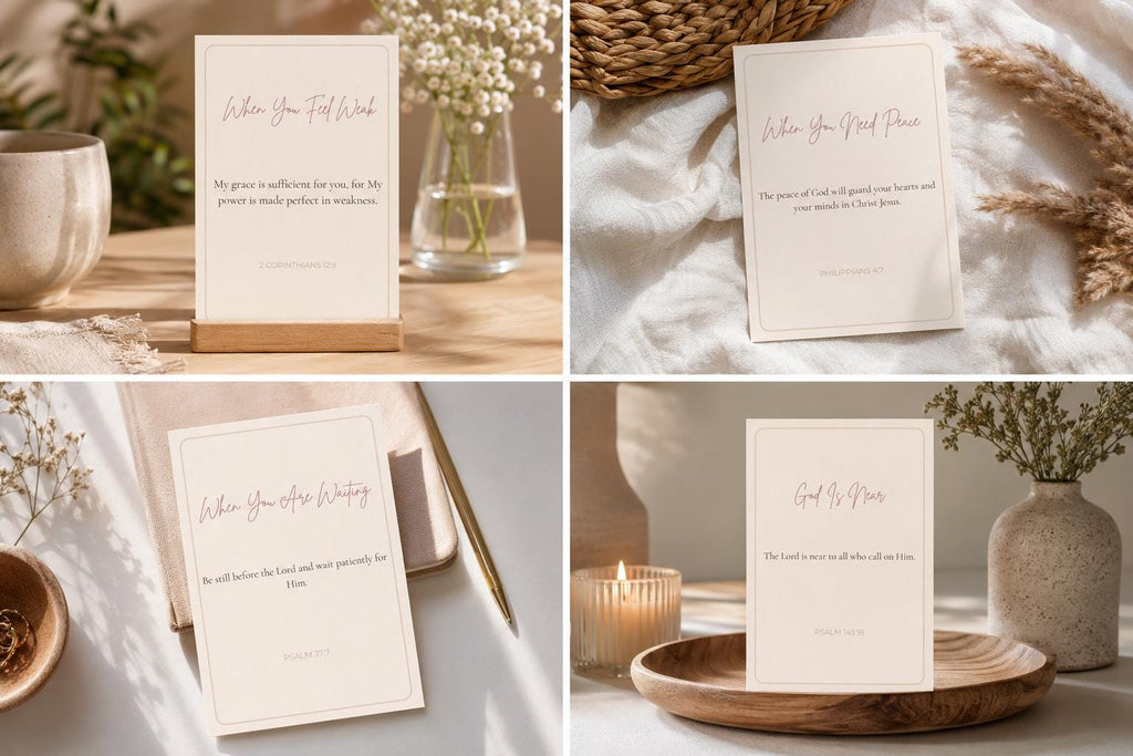 Christian Scripture Cards Set | Encouragement Bible Verse, Comfort Prayer Cards