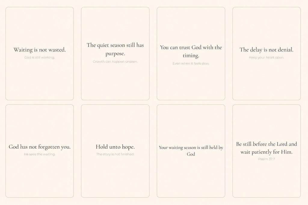 Christian Encouragement Cards | Waiting Season Scripture, Affirmation Bible Verse Set