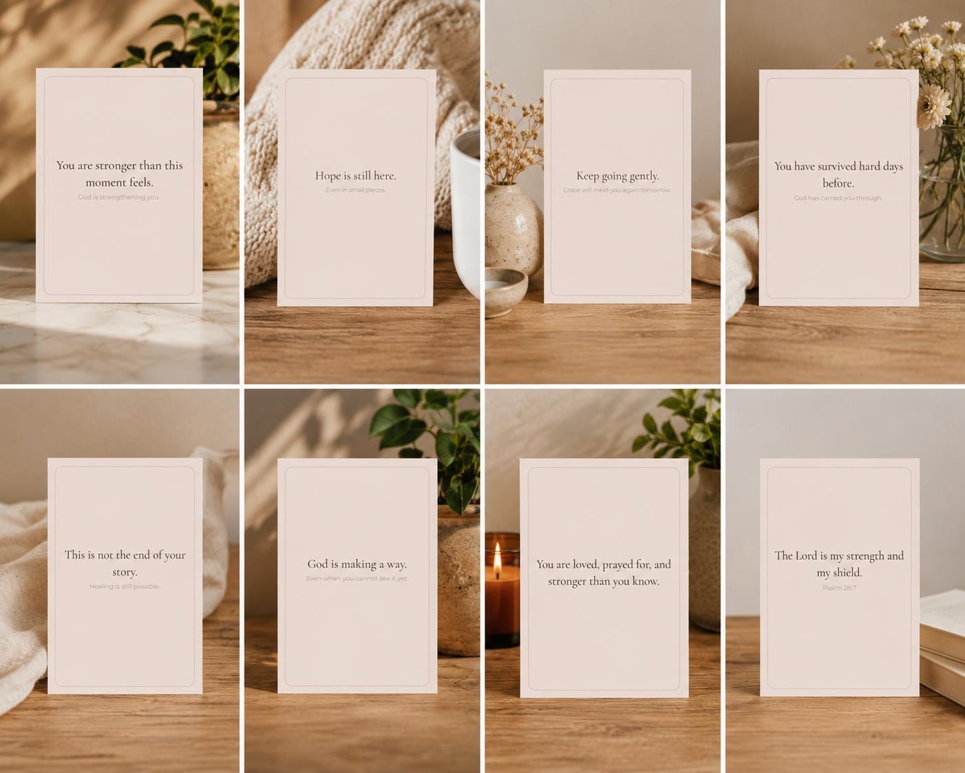 Christian Encouragement Cards | Scripture Affirmation Set, 4x6 Physical Cards