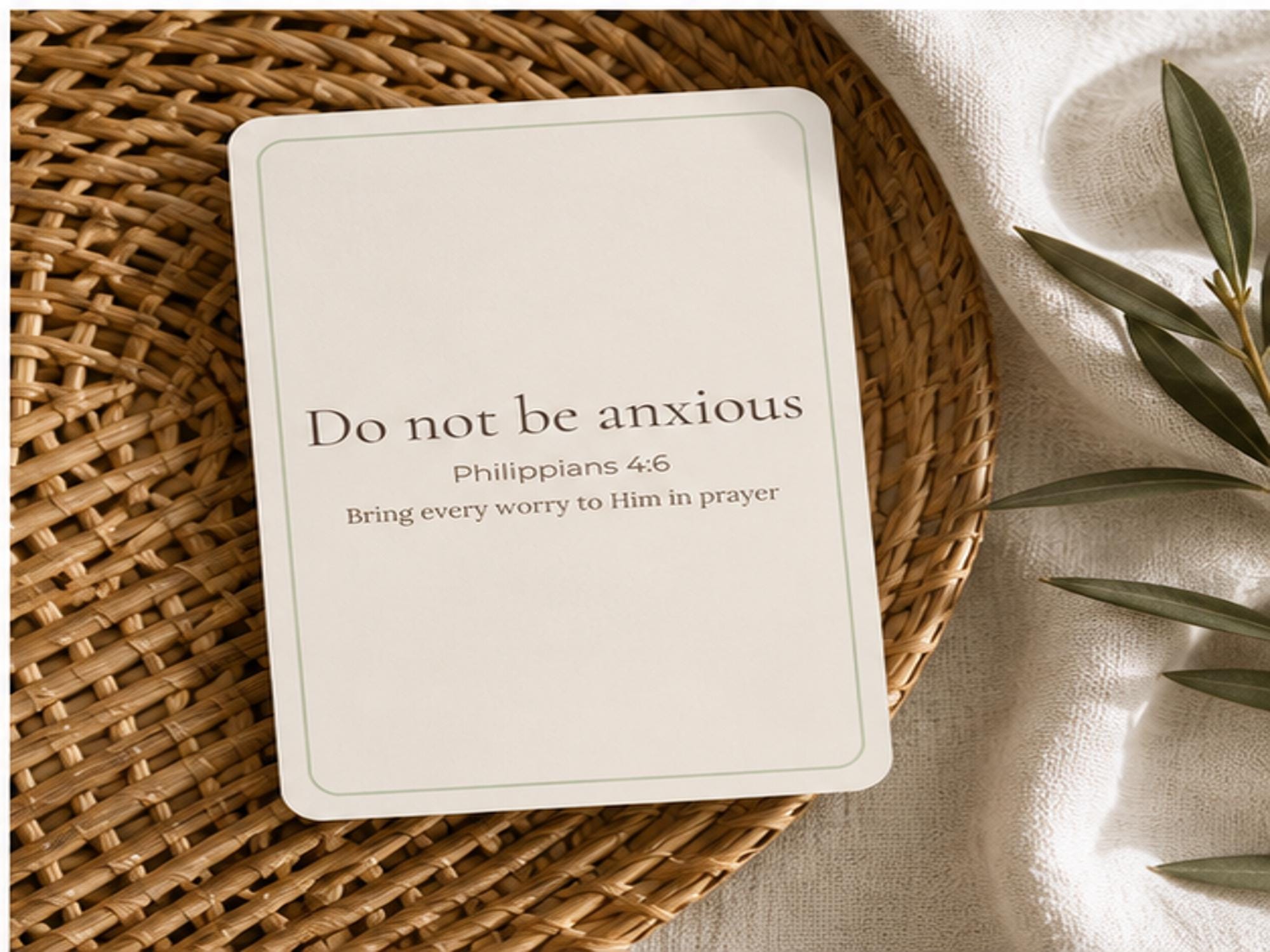 Christian Scripture Cards for Anxiety, Peace, Affirmation | Bible Verse Encouragement Set