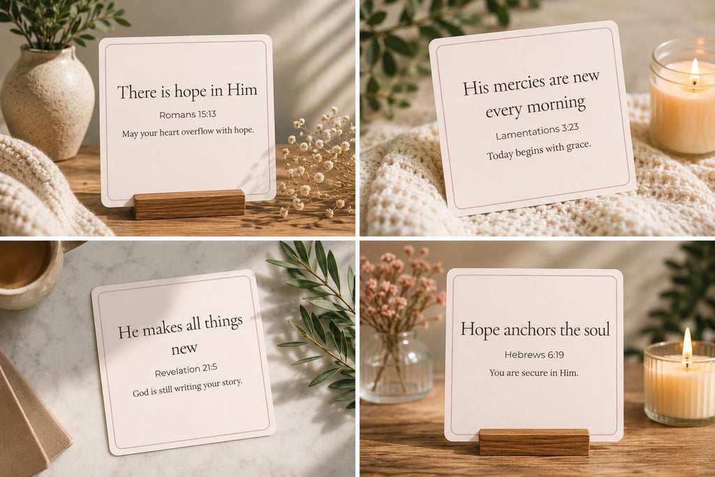 12 Christian Scripture Cards | Encouragement Bible Verse Affirmation Set