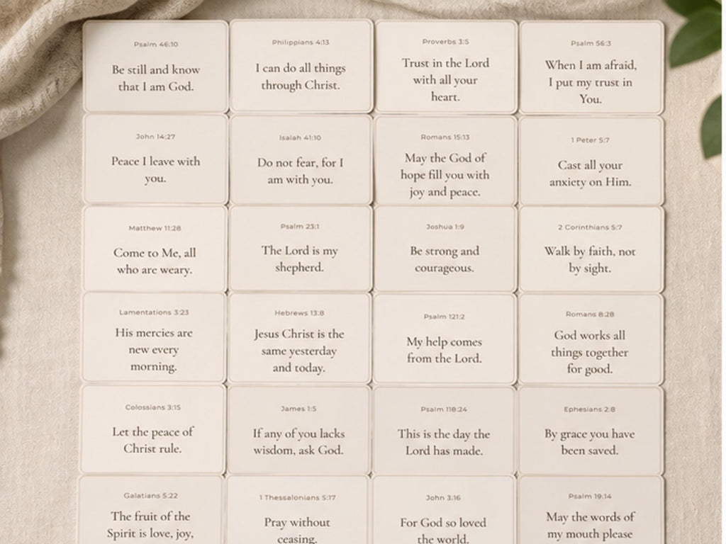 Christian Scripture Cards Set | Encouragement Bible Verses, Neutral Faith Affirmations