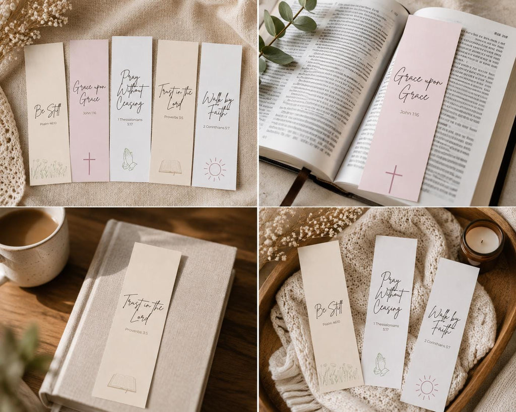 Christian Bookmark Set | Bible Verse Scripture |  Faith Reading Accessory