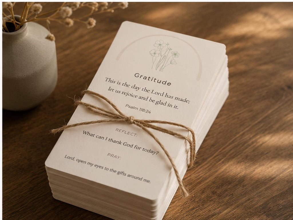 Christian Devotional Reflection Cards | Scripture Prayer Set, Bible Verse Encouragement
