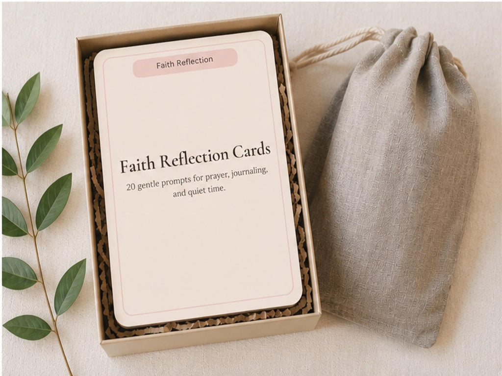 Faith Reflection Cards | Christian Journaling Prompts, Scripture, Prayer (20 Cards)