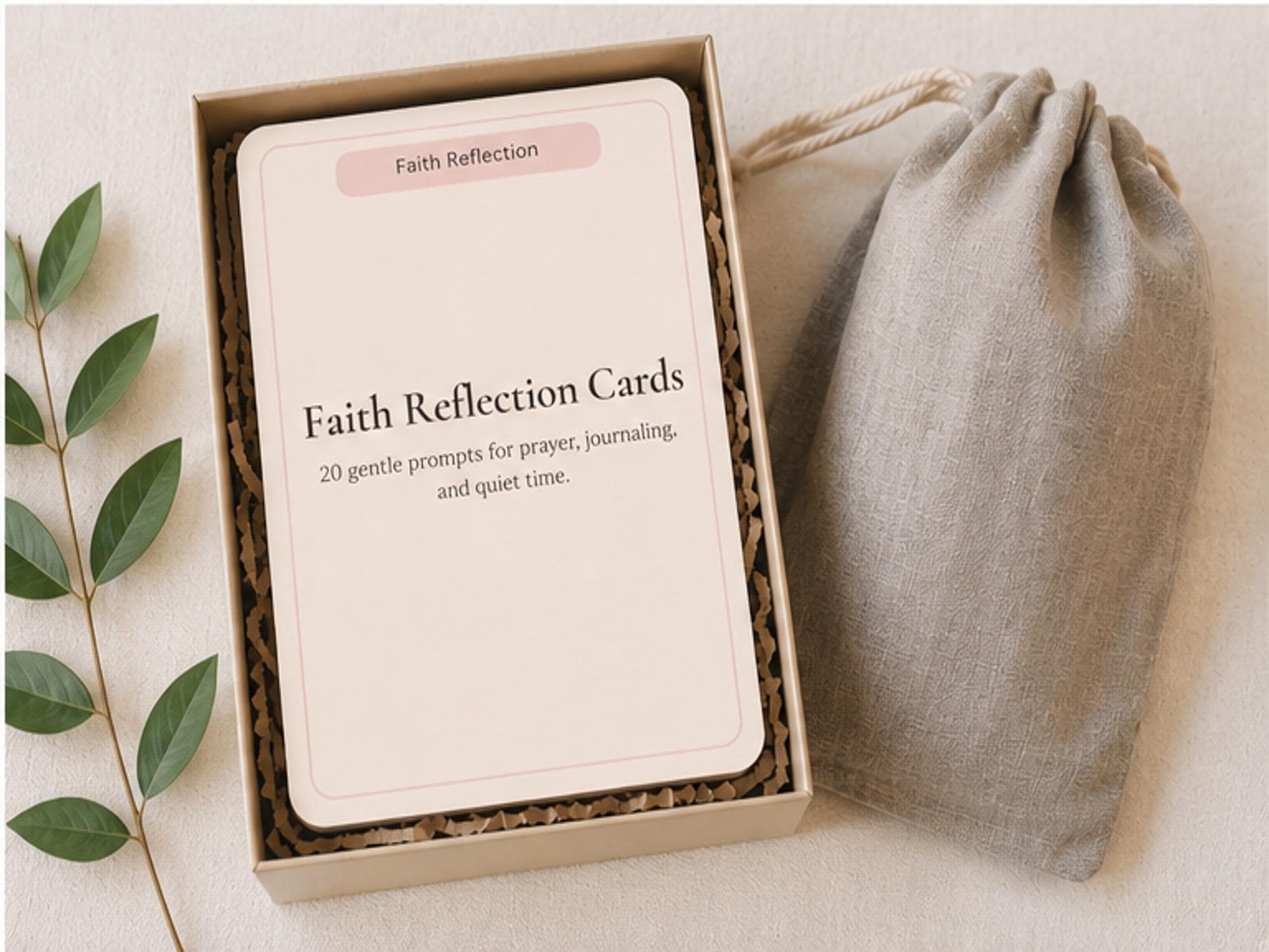 Faith Reflection Cards | Christian Journaling Prompts, Scripture, Prayer (20 Cards)