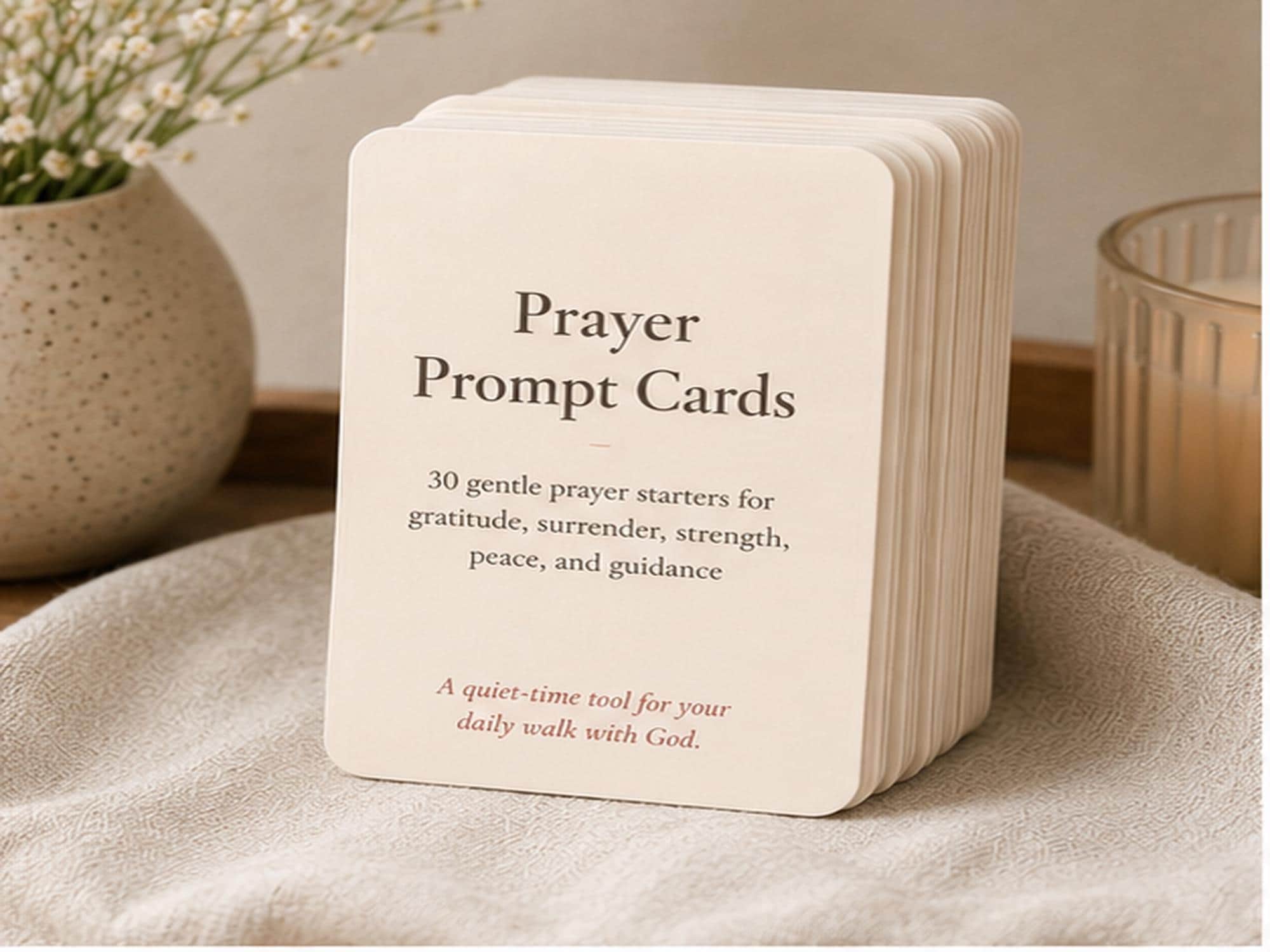 Christian Prayer Prompt Cards | Scripture Devotional Starters, Quiet Time Aid