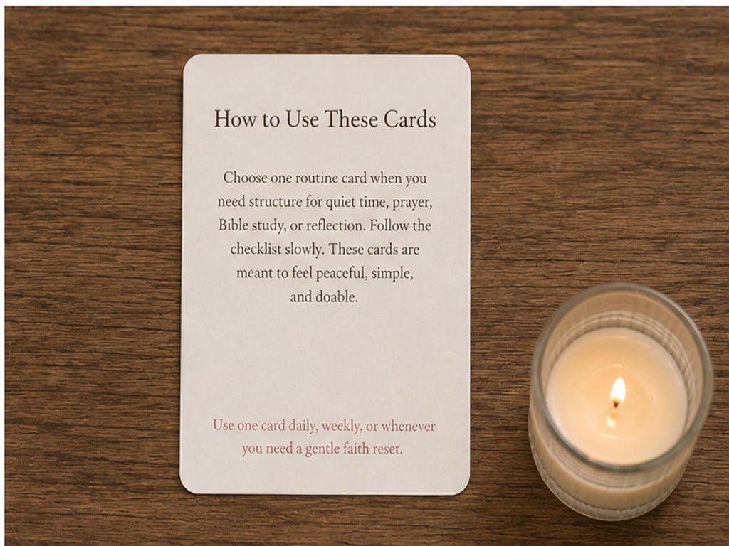 Faith Routine Cards | Christian Prayer Scripture Reflection Checklist