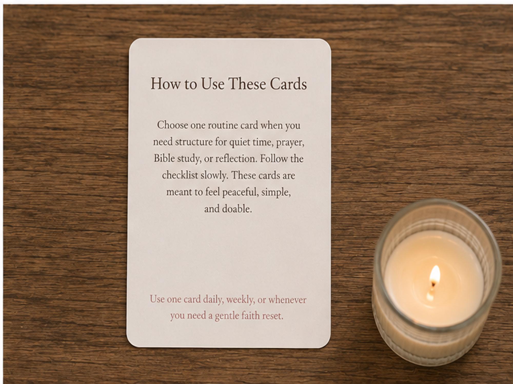 Faith Routine Cards | Christian Prayer Scripture Reflection Checklist