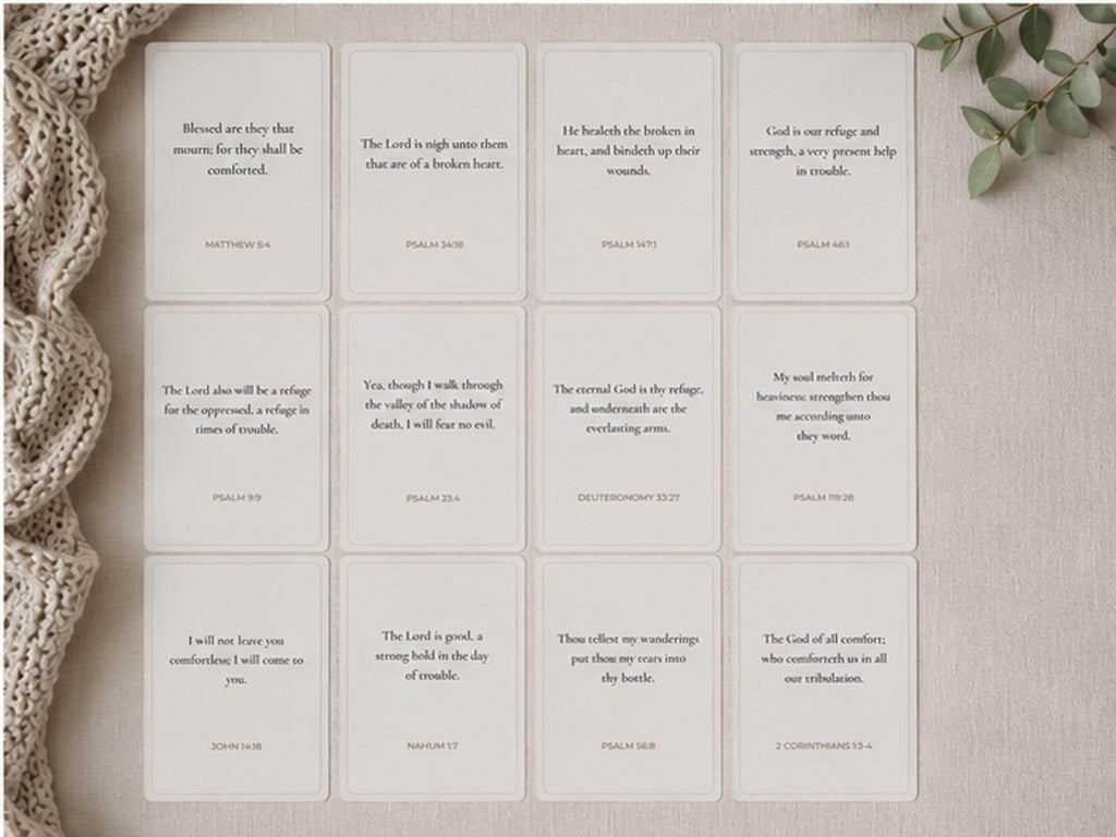Grief Scripture Cards, Christian Sympathy Bereavement Gift, Comfort Bible Verse Set