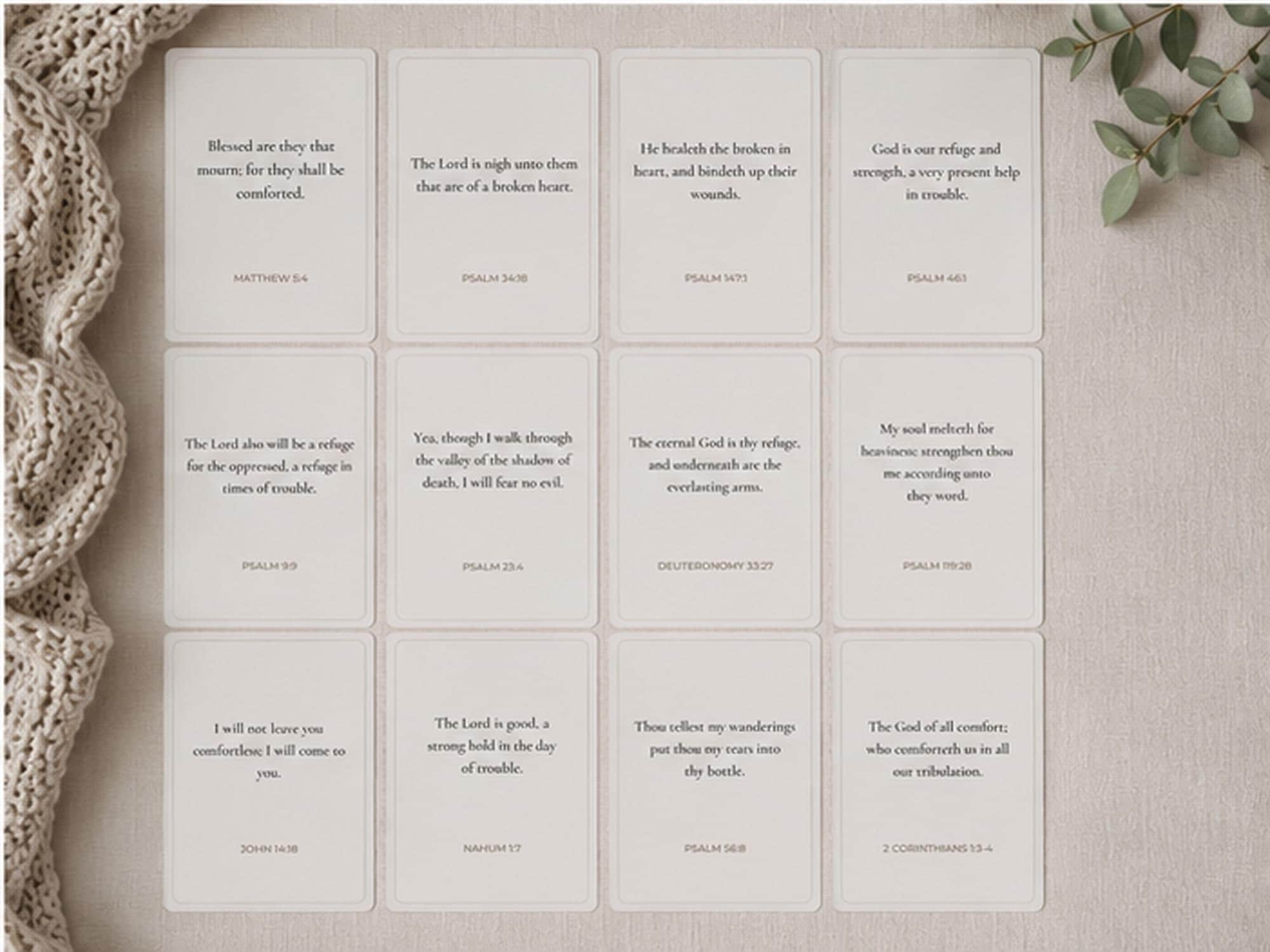 Grief Scripture Cards, Christian Sympathy Bereavement Gift, Comfort Bible Verse Set