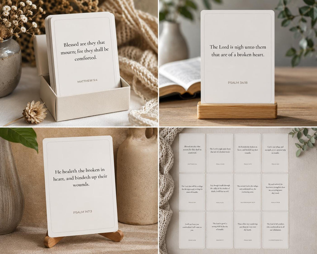 Grief Scripture Cards, Christian Sympathy Bereavement Gift, Comfort Bible Verse Set