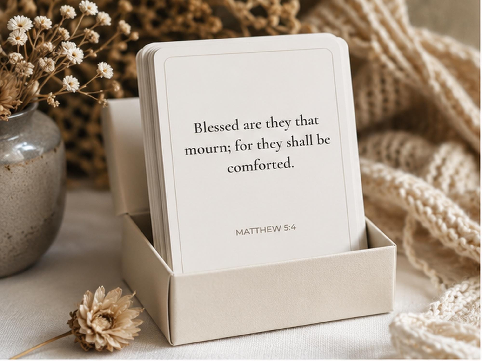 Grief Scripture Cards, Christian Sympathy Bereavement Gift, Comfort Bible Verse Set