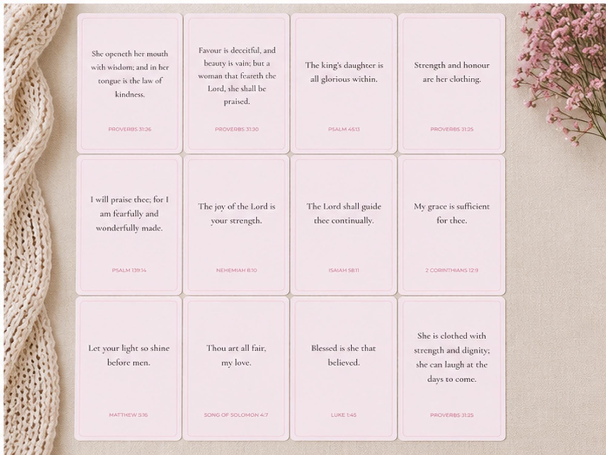 Women's Scripture Cards | Christian Encouragement Bible Verse Set