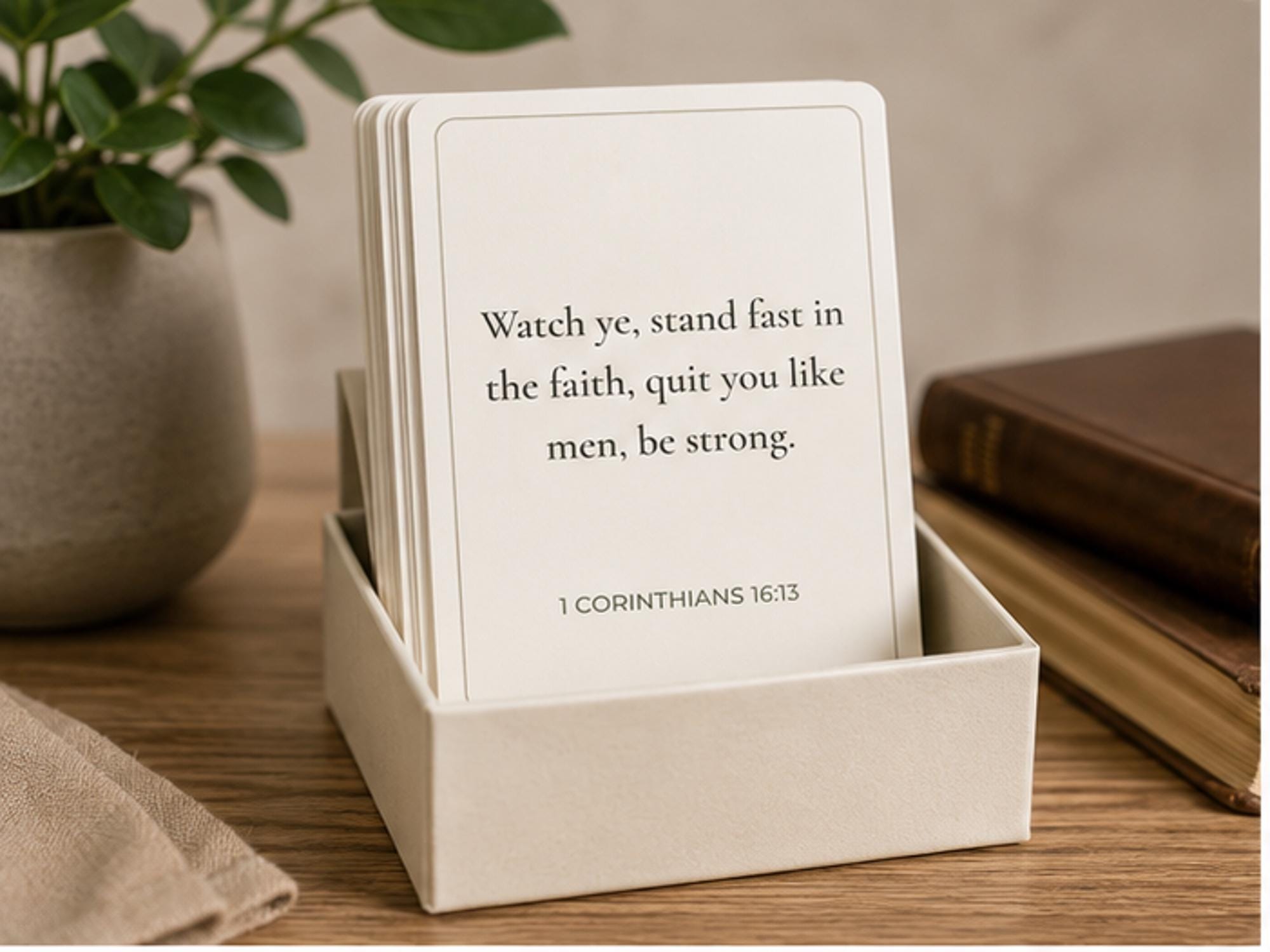 Men's Scripture Cards | Christian Encouragement Bible Verse Set (12 Cards)