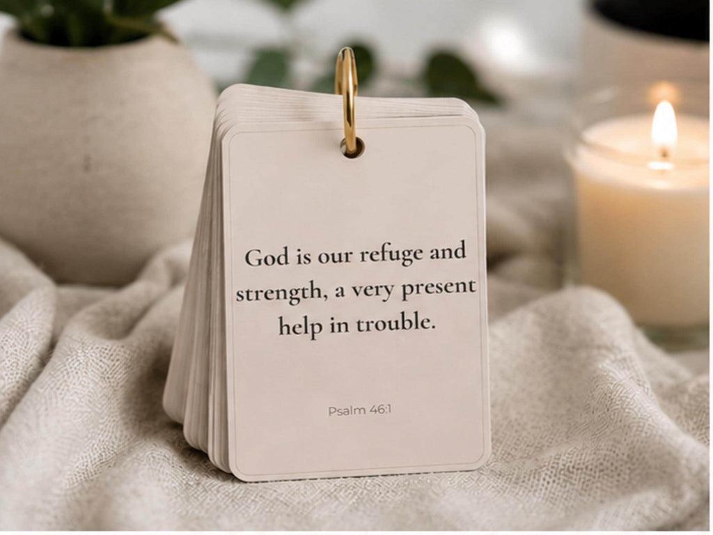Bible Verse Ring Cards, Scripture for Anxiety, Encouragement, Grief, Christian Prayer Set