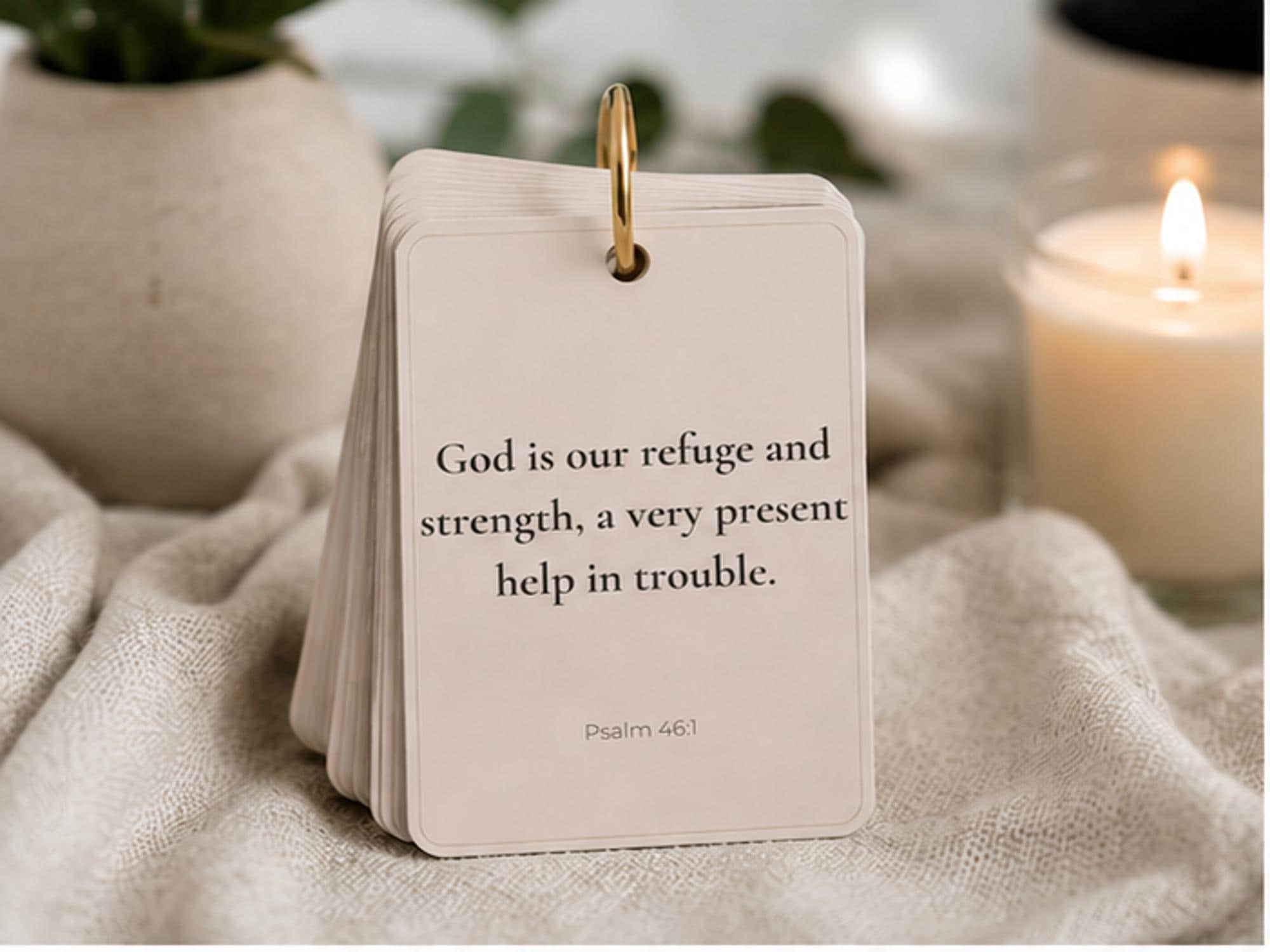 Bible Verse Ring Cards, Scripture for Anxiety, Encouragement, Grief, Christian Prayer Set