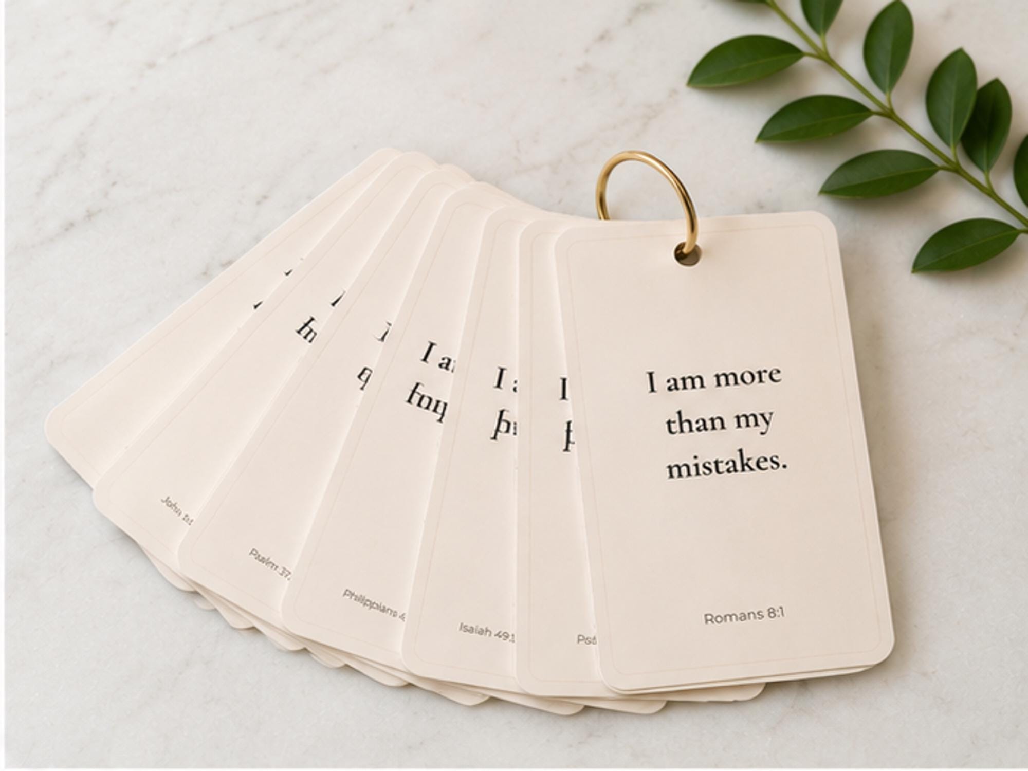 Faith Affirmation Ring Cards, Identity in Christ Scripture, Biblical Encouragement Set
