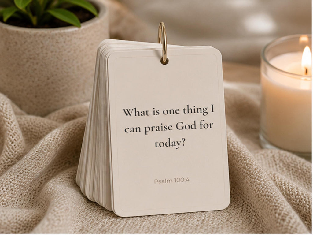 Worship Reflection Cards, Bible Study Prompts, Prayer Journal Ring Set