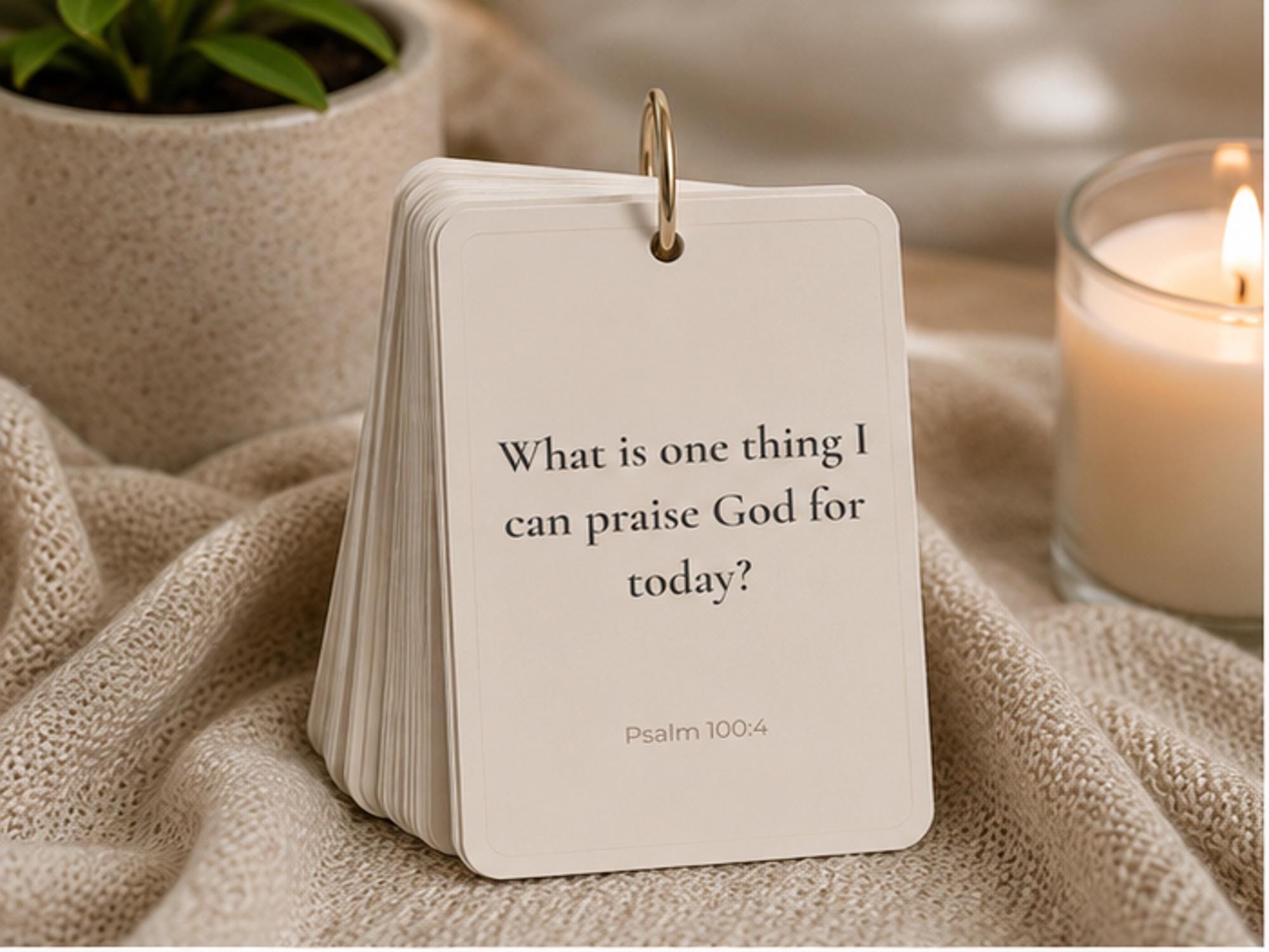 Worship Reflection Cards, Bible Study Prompts, Prayer Journal Ring Set