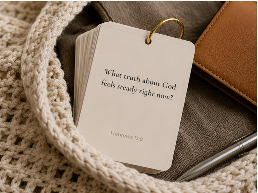 Worship Reflection Cards, Bible Study Prompts, Prayer Journal Ring Set