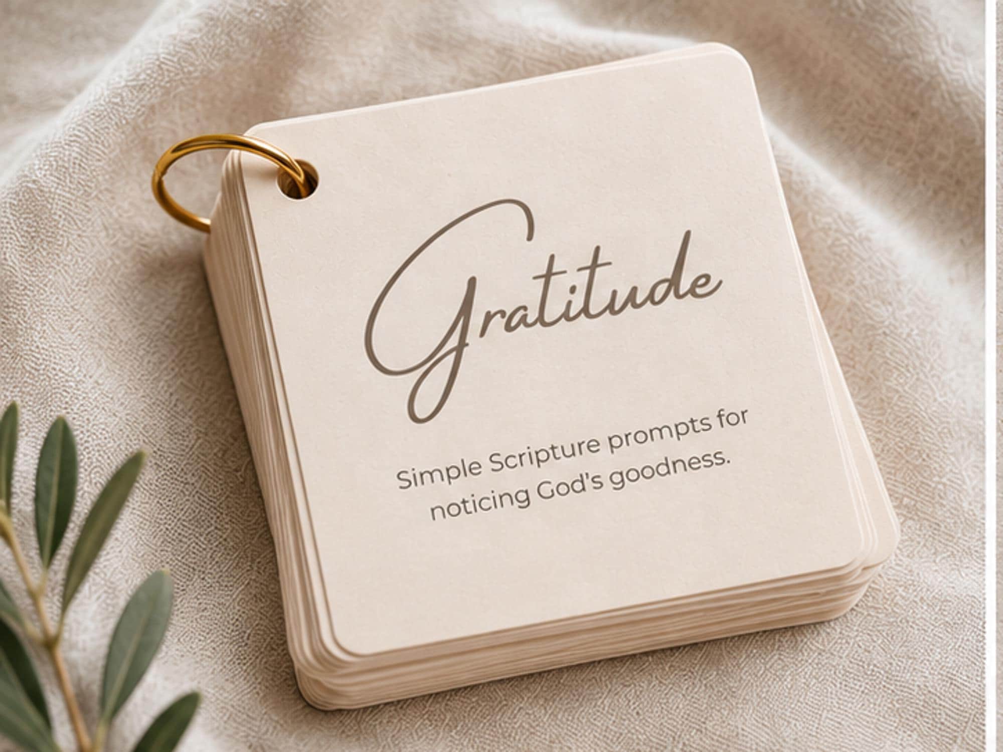Gratitude Scripture Prompt Cards | Bible Reflection Ring Set