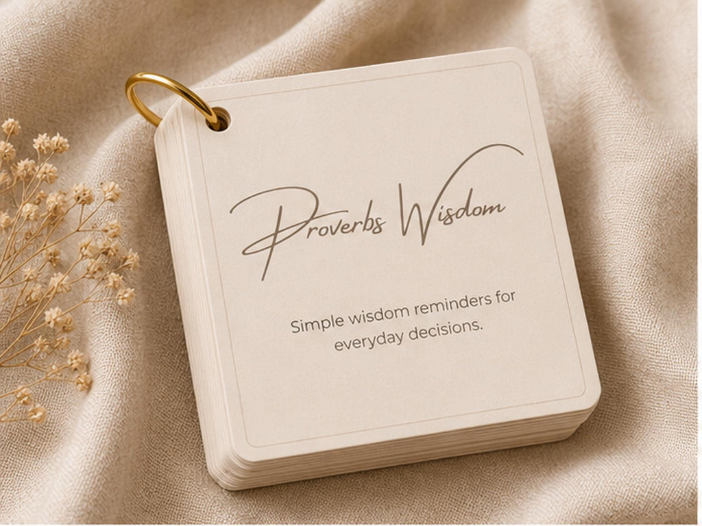 Proverbs Wisdom Scripture Card Ring | Bible Verse Memory Cards | Christian Gift | Faith Encouragement Cards