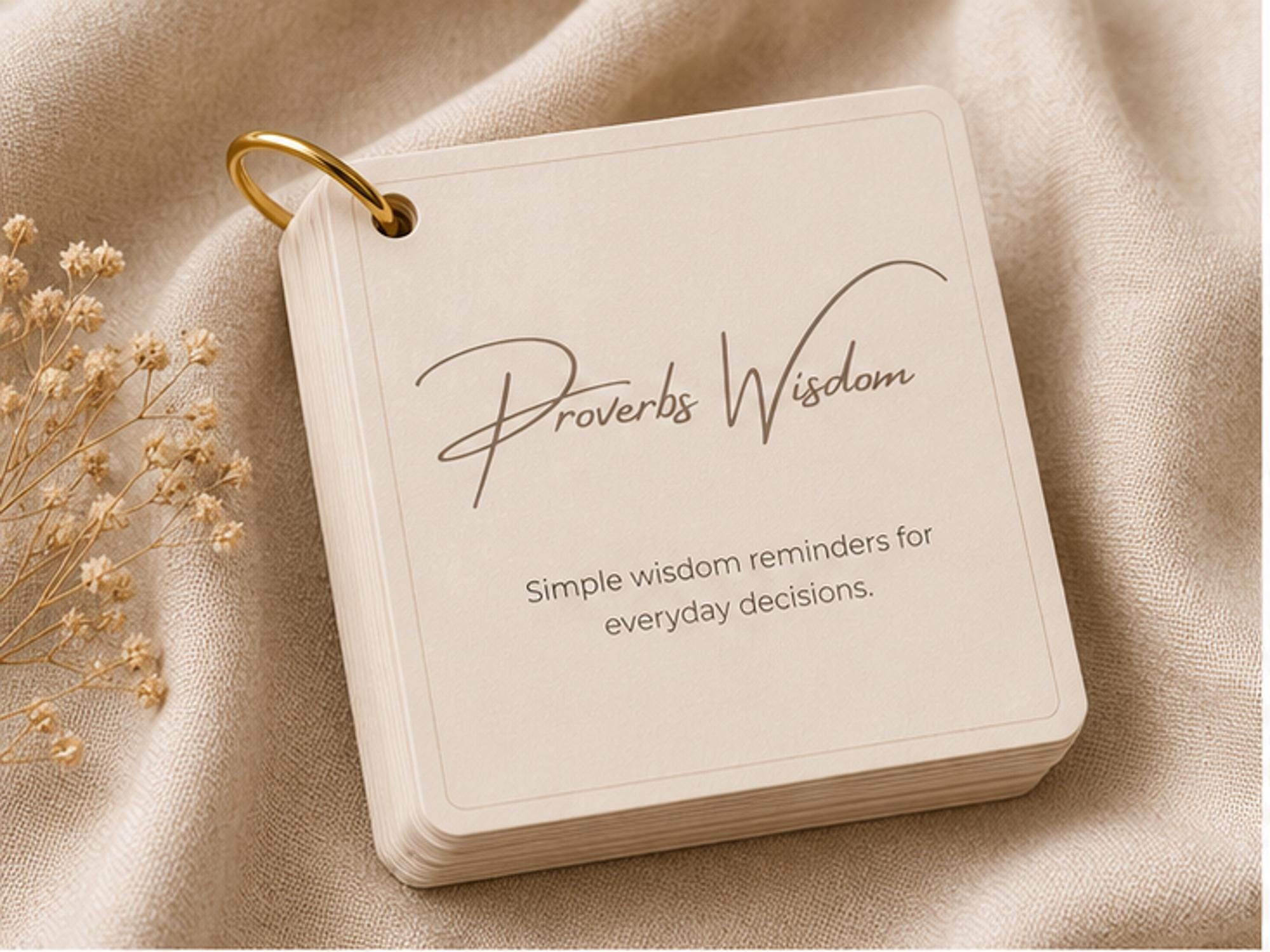 Proverbs Wisdom Scripture Card Ring | Bible Verse Memory Cards | Christian Gift | Faith Encouragement Cards