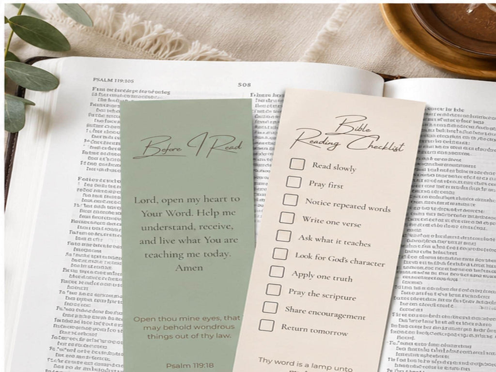 Bible Reading Checklist & Prayer Bookmarks | Laminated Scripture Study Tools