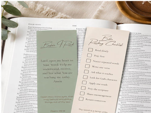 Bible Reading Checklist & Prayer Bookmarks | Laminated Scripture Study Tools