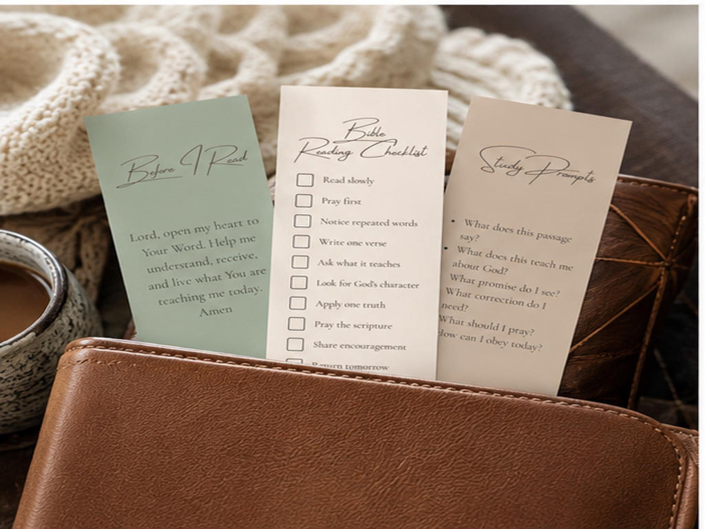 Bible Reading Checklist & Prayer Bookmarks | Laminated Scripture Study Tools