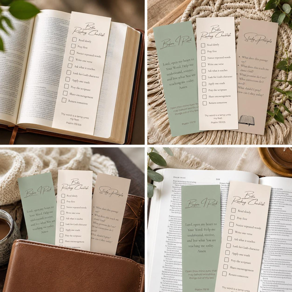 Bible Reading Checklist & Prayer Bookmarks | Laminated Scripture Study Tools