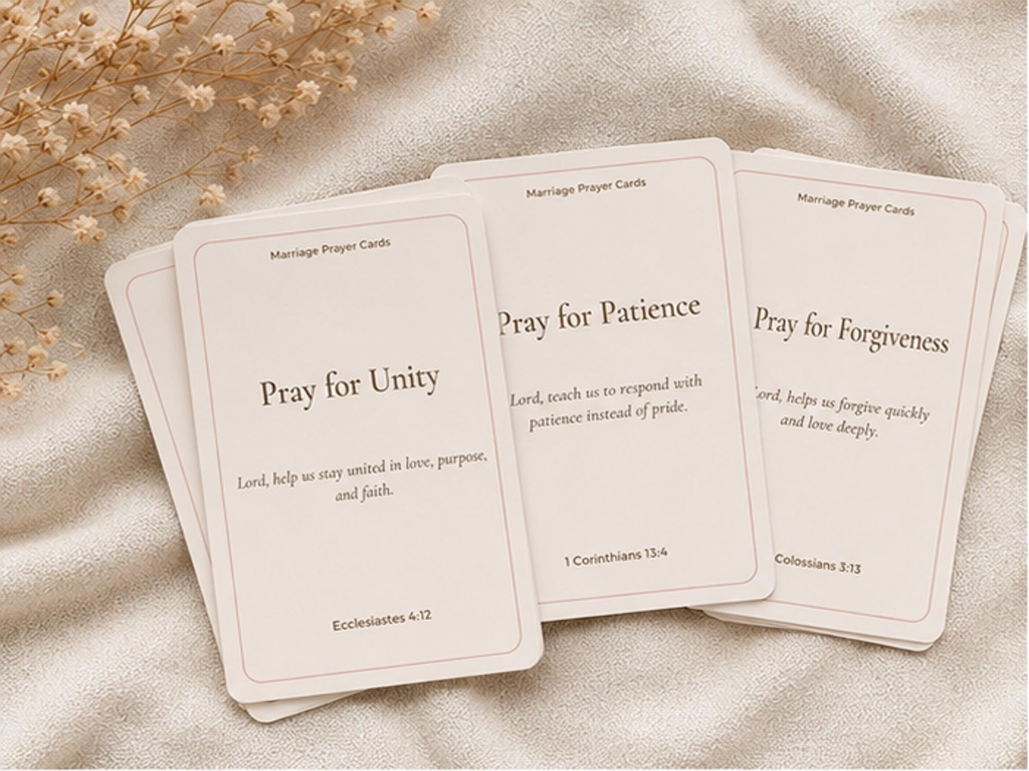 Marriage Prayer Cards Set | Christian Couples Scripture Reflection Tool