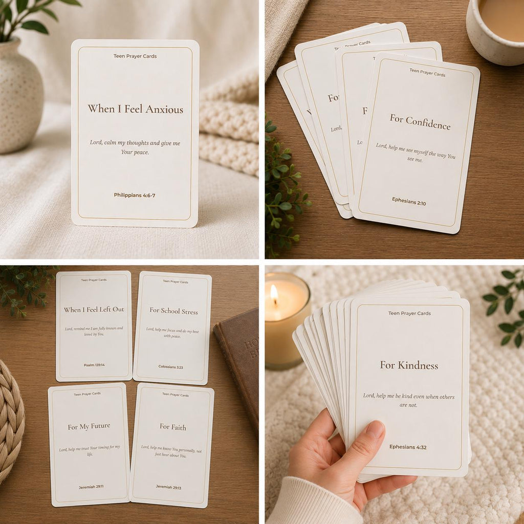 Teen Prayer Cards | Scripture Encouragement for Girls, Faith Building Bible Verses