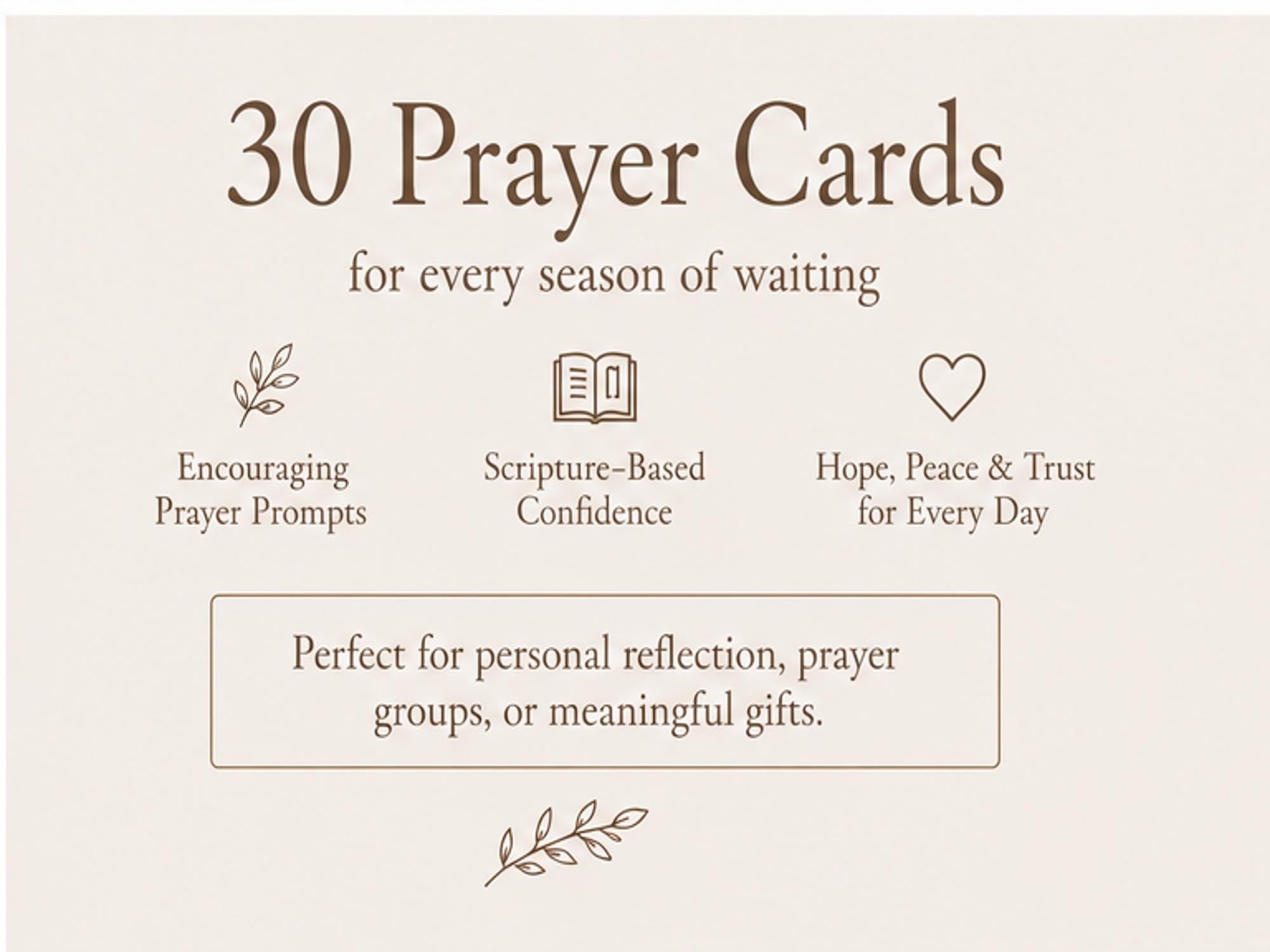 Prayer During Waiting Cards, Scripture Encouragement, Christian Faith Prompts