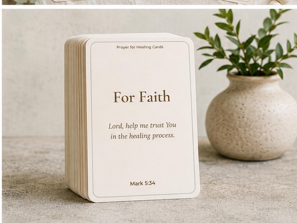 30 Christian Healing Prayer Cards, Scripture Encouragement Bible Verse Set
