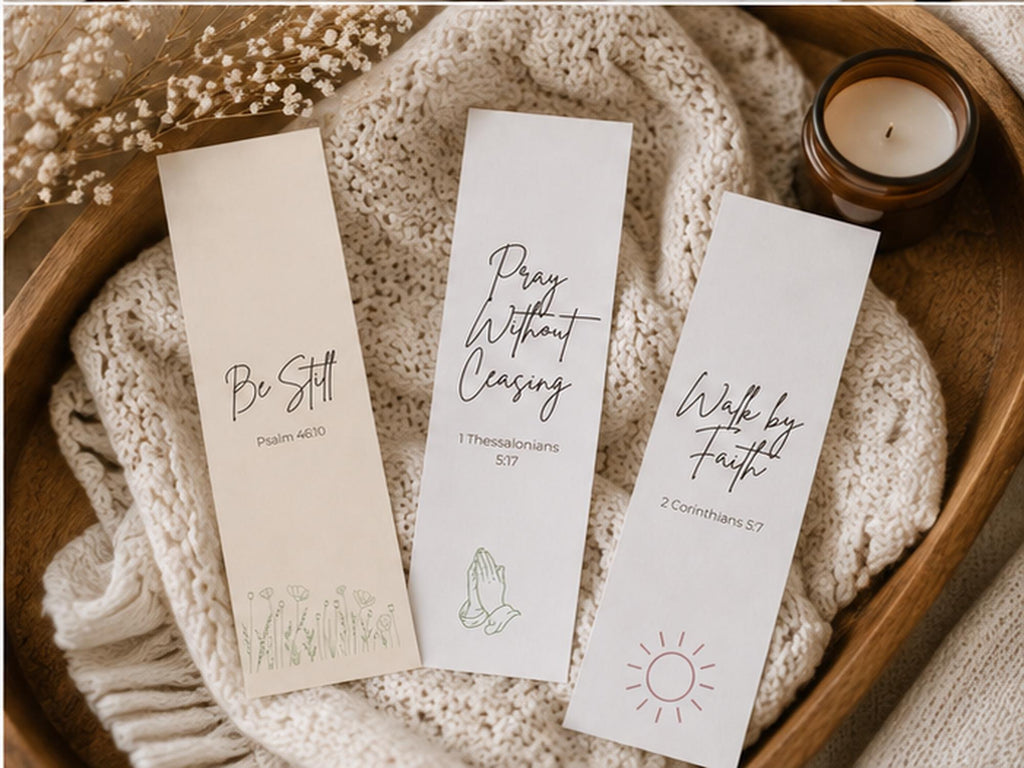 Christian Bookmark Set | Bible Verse Scripture |  Faith Reading Accessory