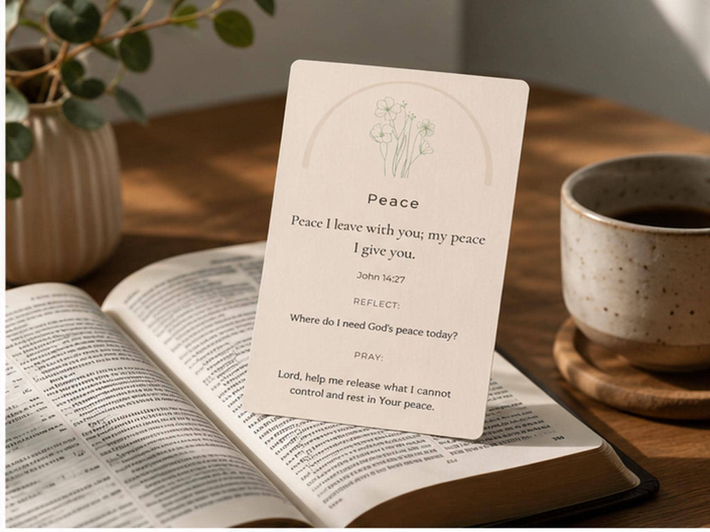 Christian Devotional Reflection Cards | Scripture Prayer Set, Bible Verse Encouragement