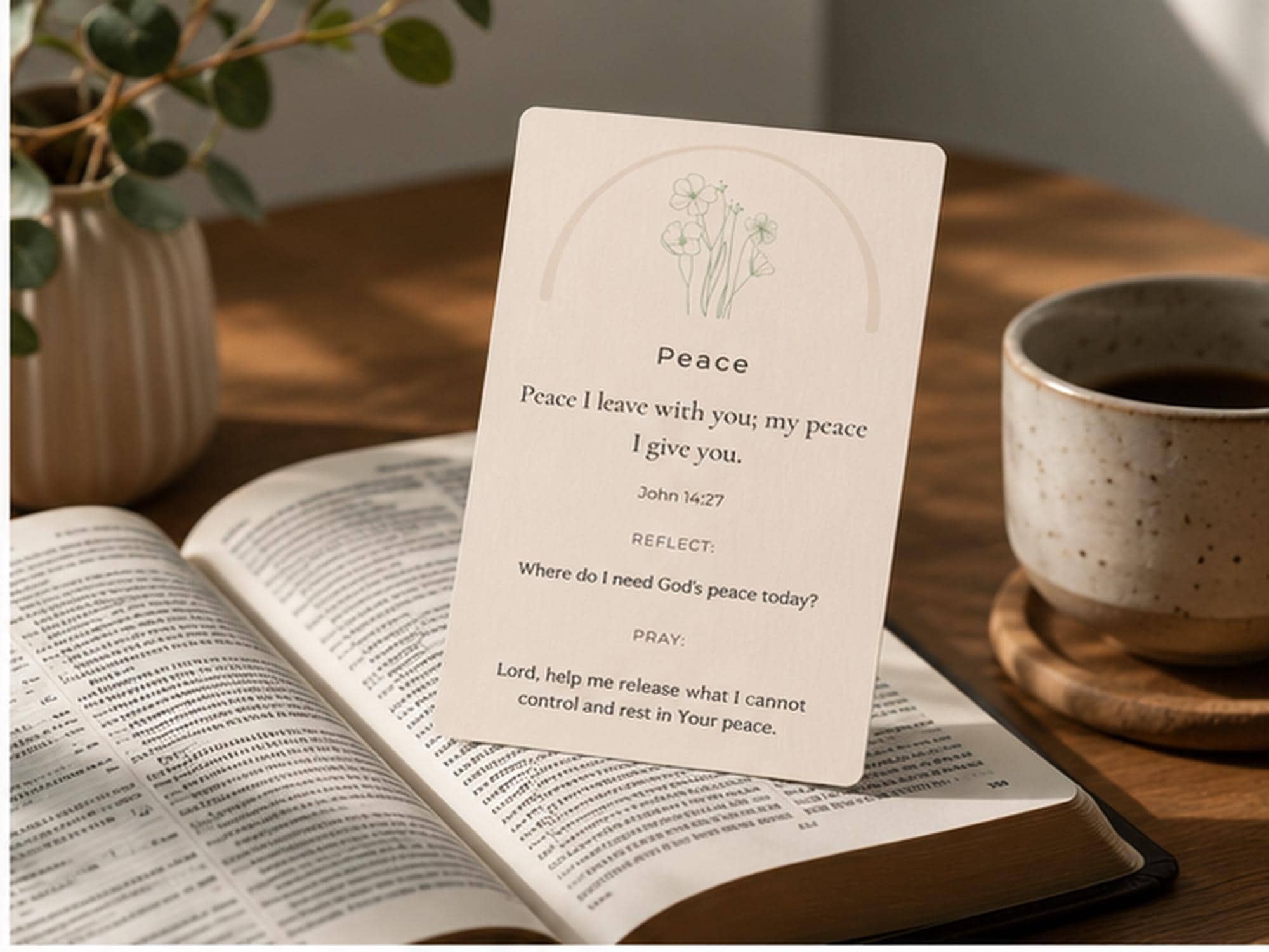 Christian Devotional Reflection Cards | Scripture Prayer Set, Bible Verse Encouragement