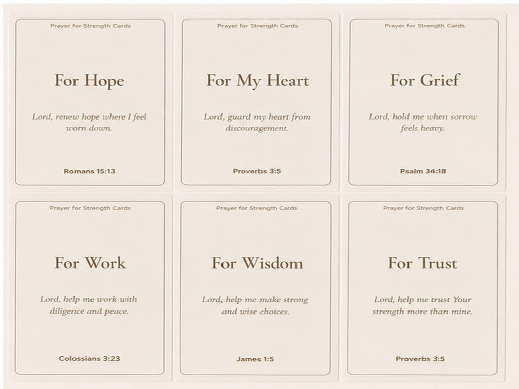 Christian Prayer for Strength Cards | Scripture Encouragement Set (30 Cards)