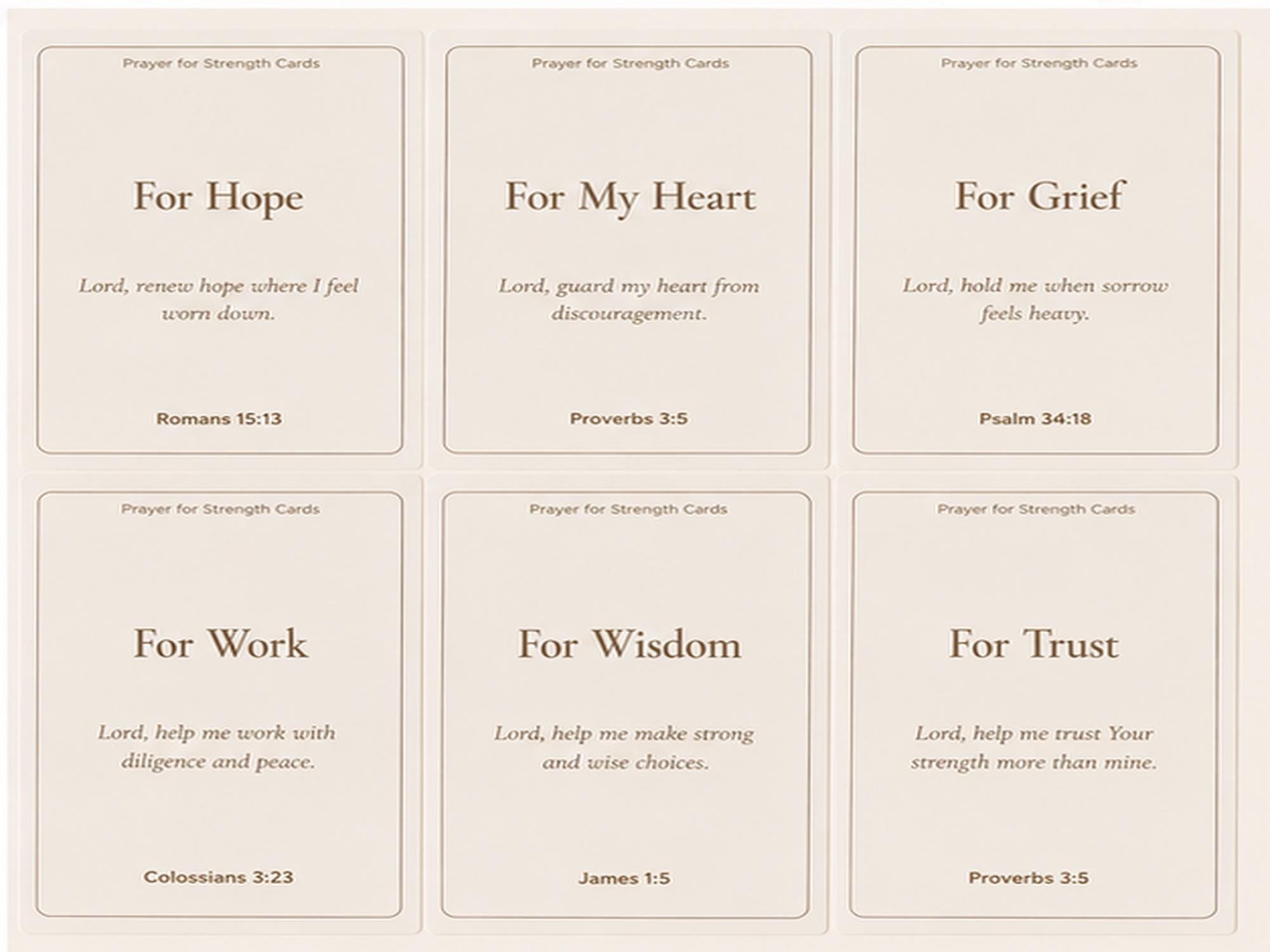 Christian Prayer for Strength Cards | Scripture Encouragement Set (30 Cards)