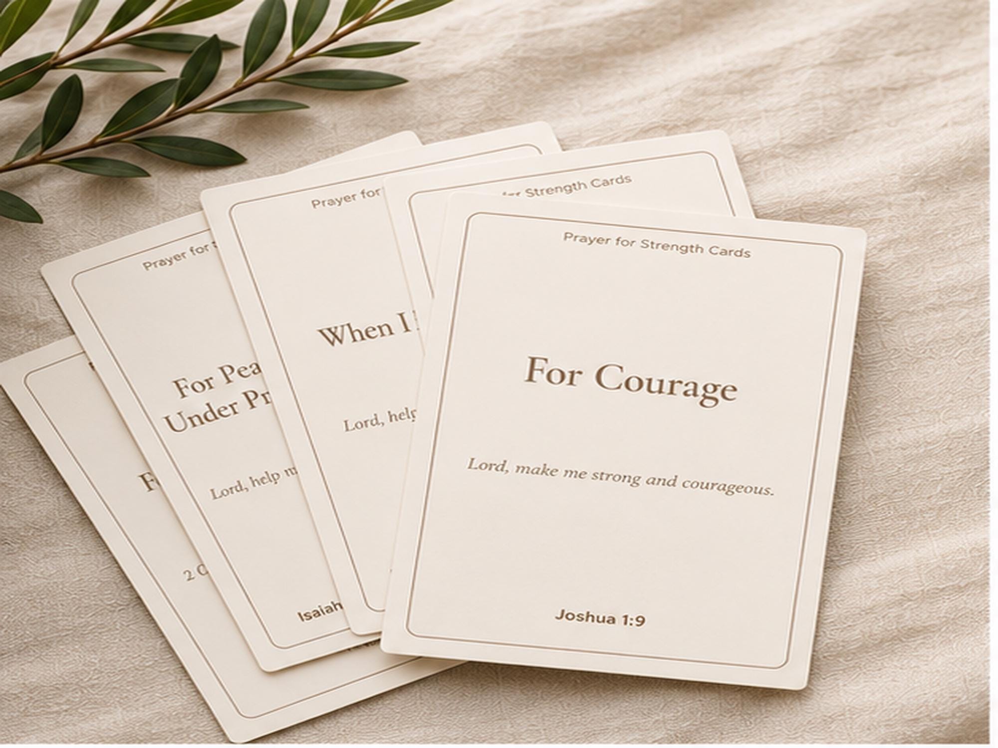 Christian Prayer for Strength Cards | Scripture Encouragement Set (30 Cards)