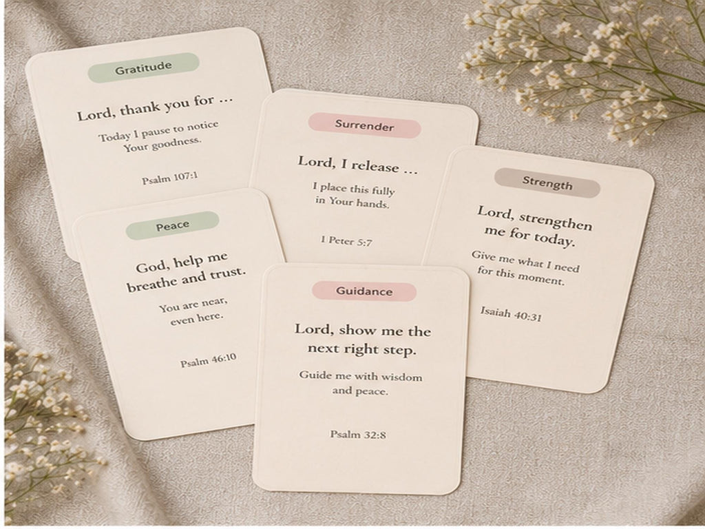 Christian Prayer Prompt Cards | Scripture Devotional Starters, Quiet Time Aid