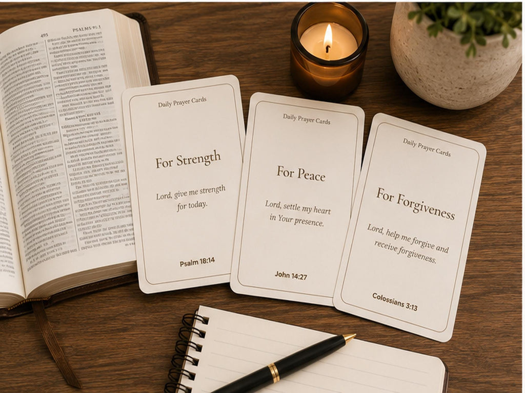 30 Christian Prayer Prompt Cards | Scripture Journal Companion