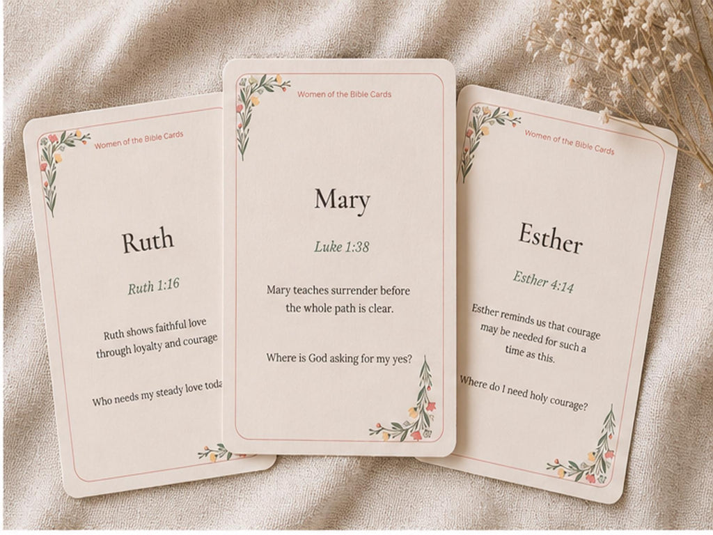 Women of the Bible Reflection Cards, Scripture Study, Christian Devotional Set