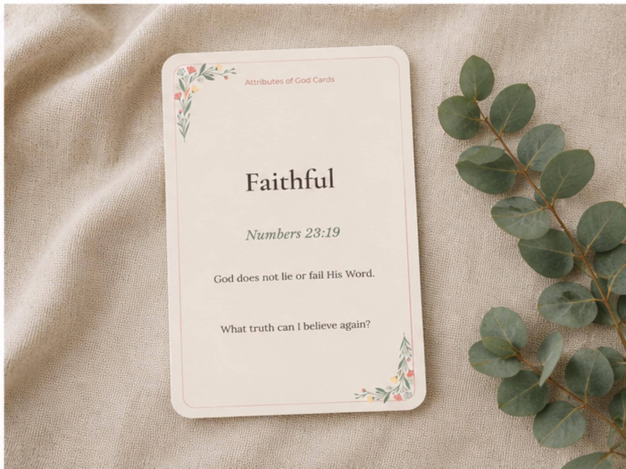 Attributes of God Cards, Christian Reflection, Scripture Study, Bible Journaling Prompts