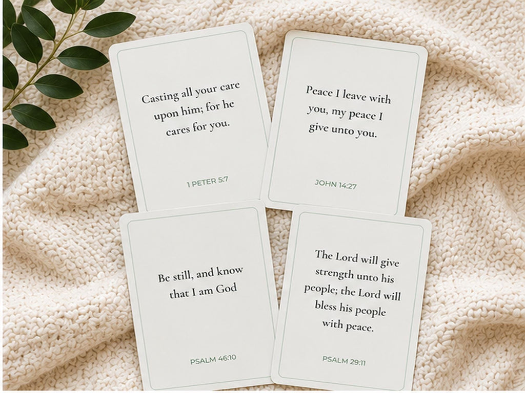Anxiety Scripture Cards | Bible Verses for Worry, Faith Encouragement (12 Cards)