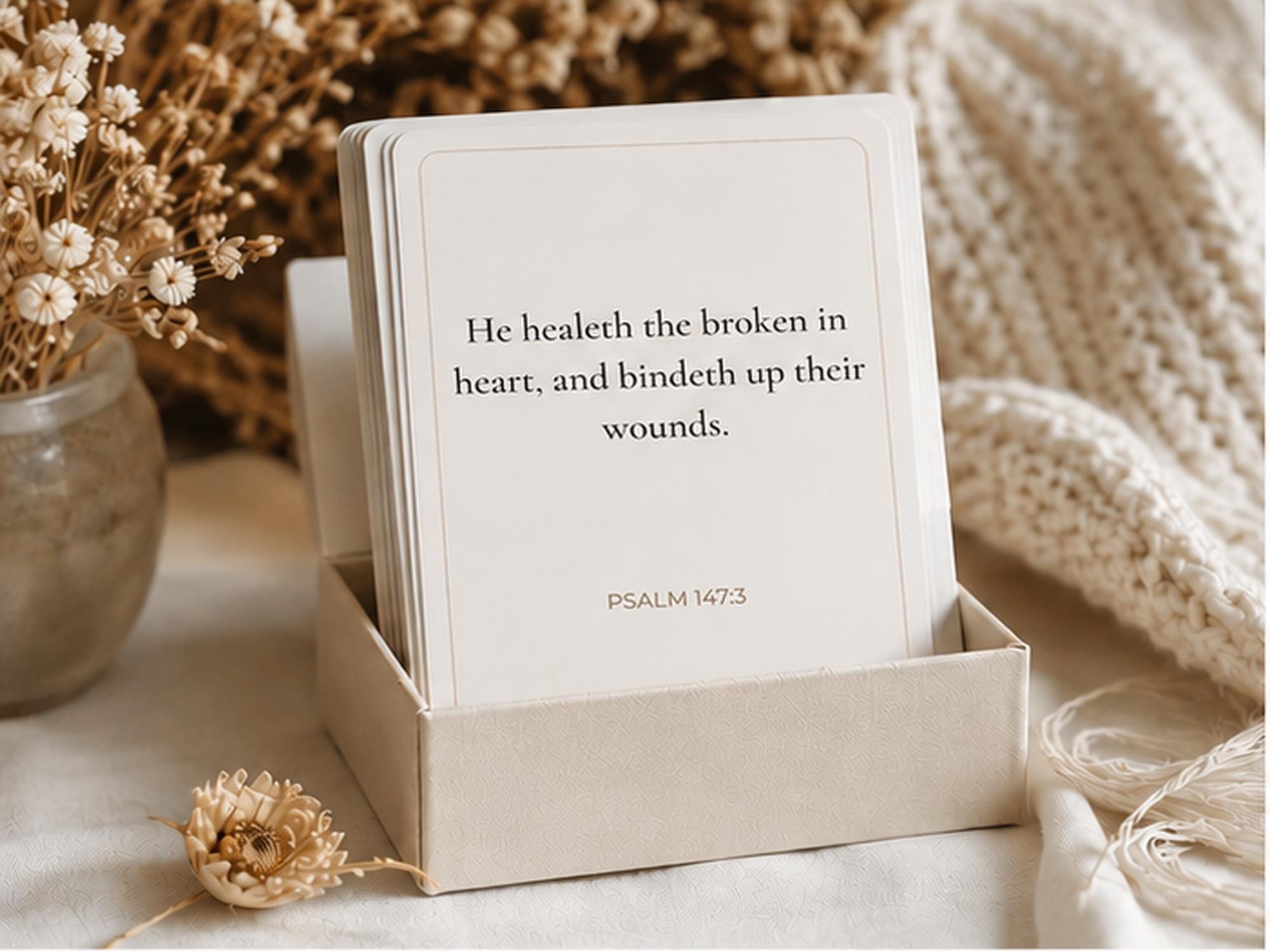 Healing Scripture Cards, Bible Verse Encouragement Set, Faith-Based Comfort (12 Cards)